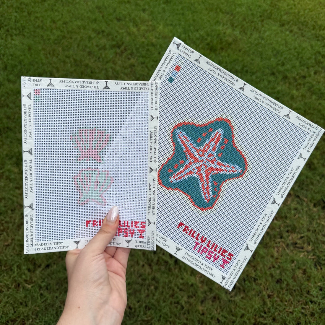 Frilly Lillies Starfish Needlepoint Canvas