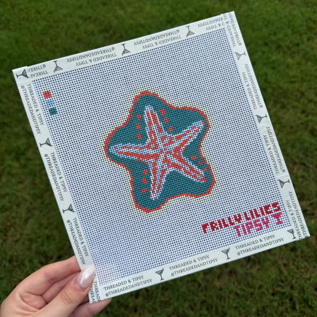 Frilly Lillies Starfish Needlepoint Canvas