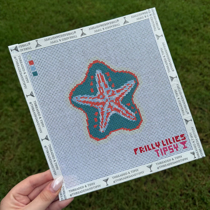 Frilly Lillies Starfish Needlepoint Canvas