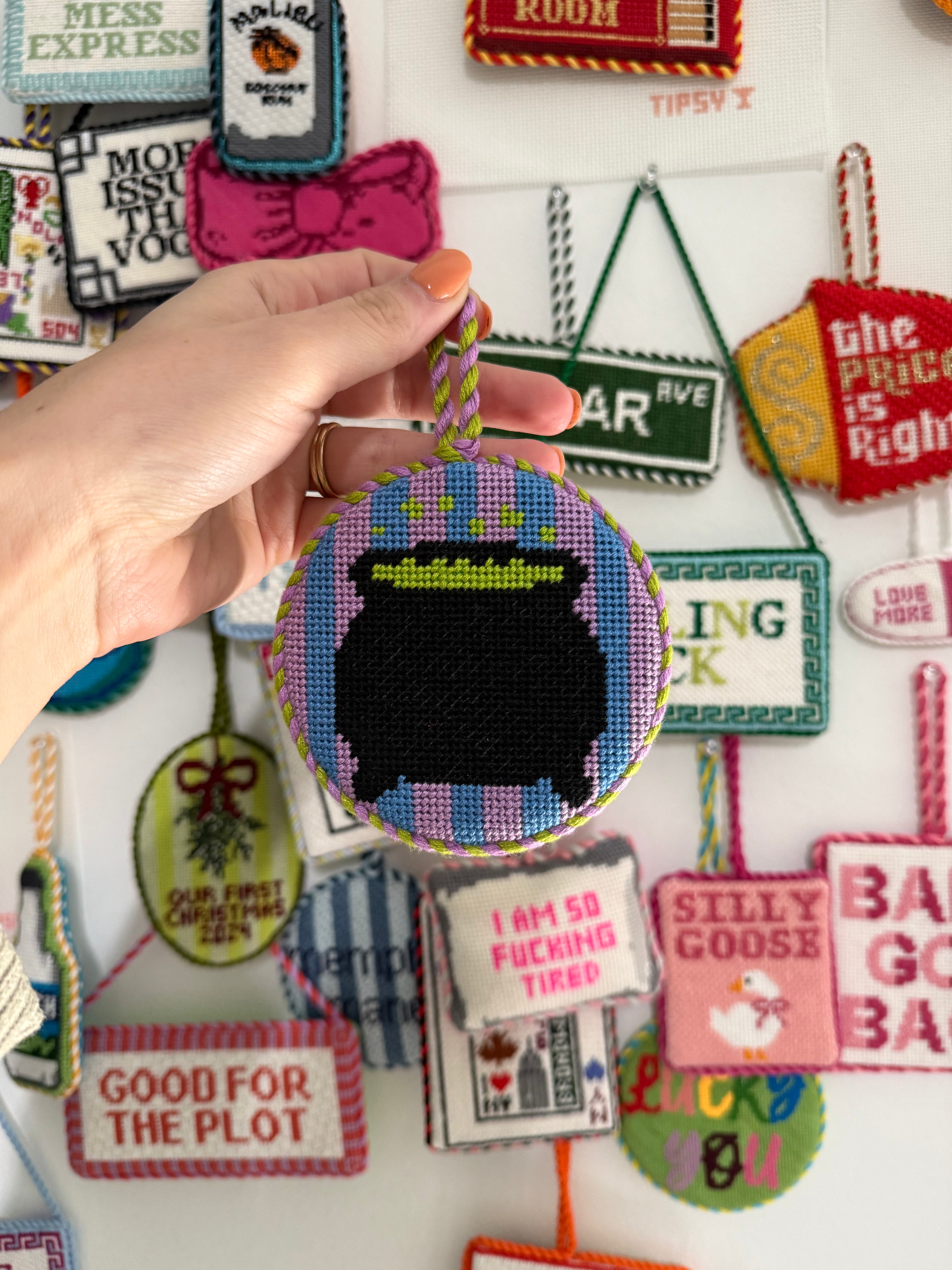 Witches Brew Round Needlepoint Canvas