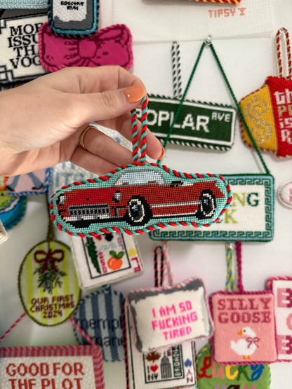 Little Red Corvette Needlepoint Canvas