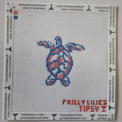 Frilly Lillies Turtle Needlepoint Canvas