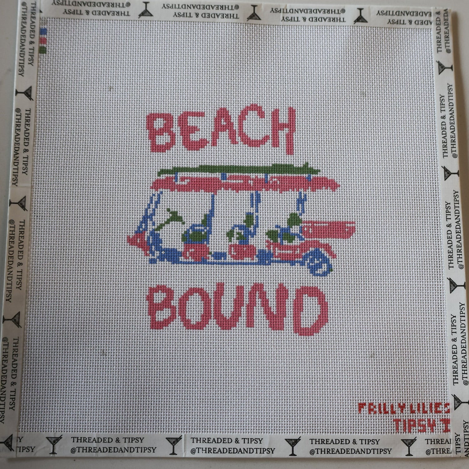 Frilly Lillies Beach Bound Needlepoint Canvas