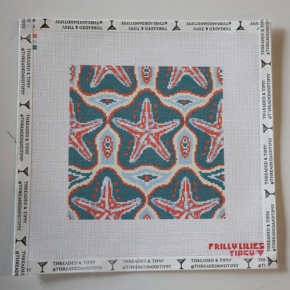 Frilly Lillies Starfish Pattern Needlepoint Canvas