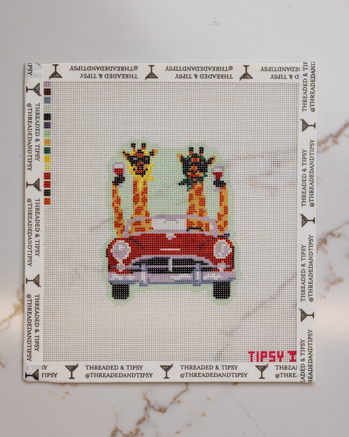 Ginny &amp; Gertrude Giraffes Needlepoint Canvas