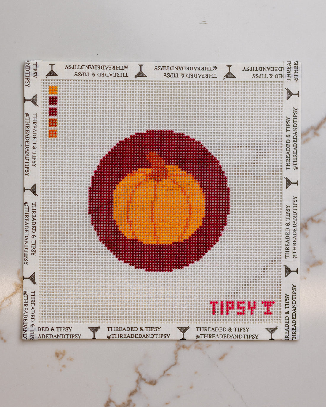 Pumpkin Round Needlepoint Canvas