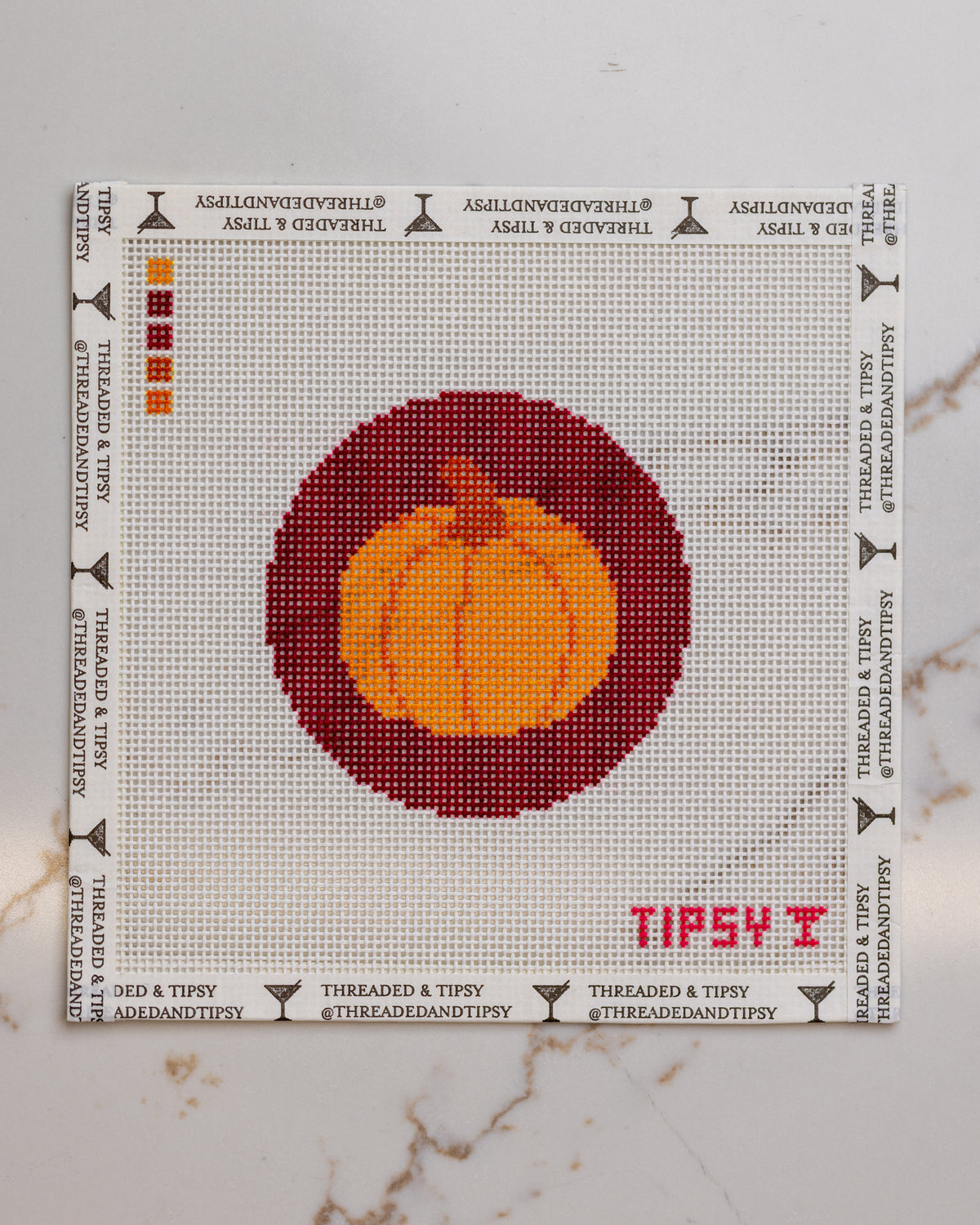 Pumpkin Round Needlepoint Canvas