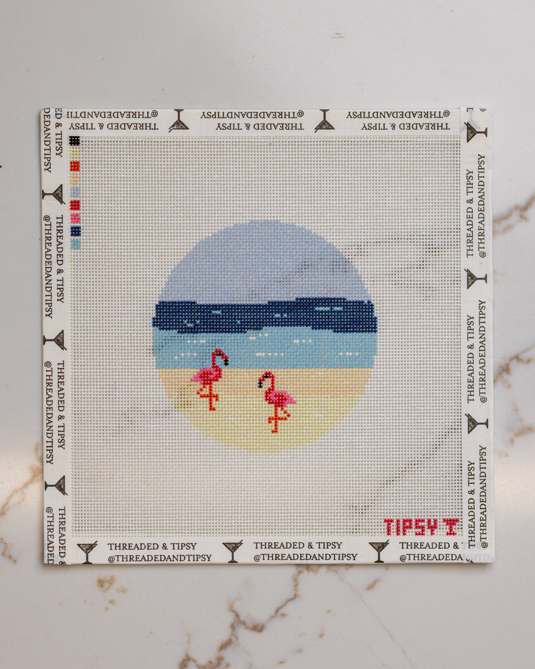 Flamingo Beach Needlepoint Canvas