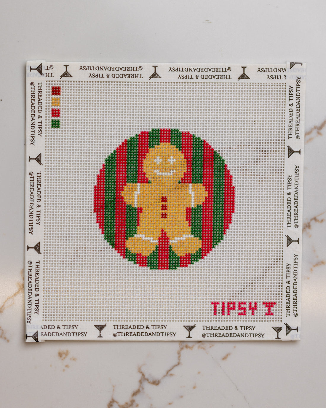 Gingerbread Round Needlepoint Canvas
