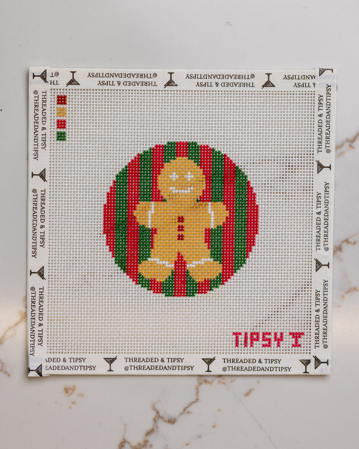 Gingerbread Round Needlepoint Canvas