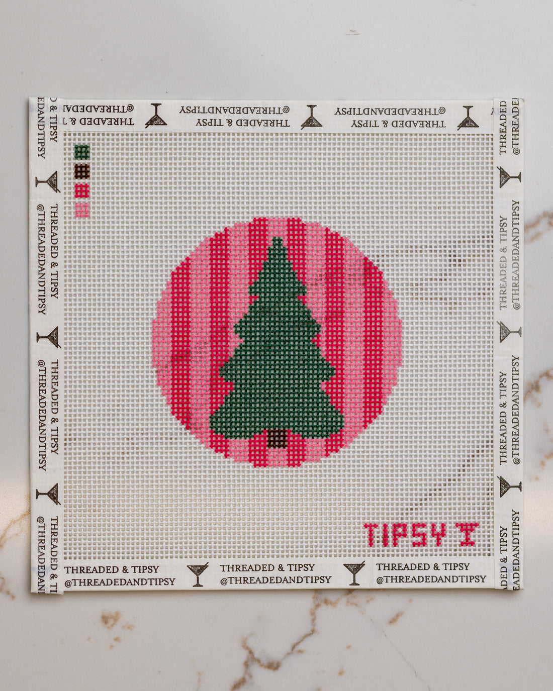 Pre-Order: Christmas Tree Round Needlepoint Canvas