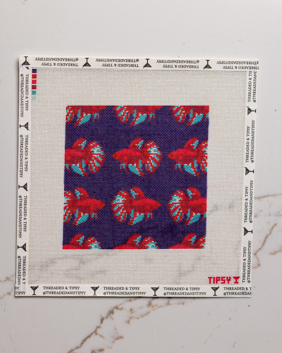 Red Beta Square Needlepoint Canvas