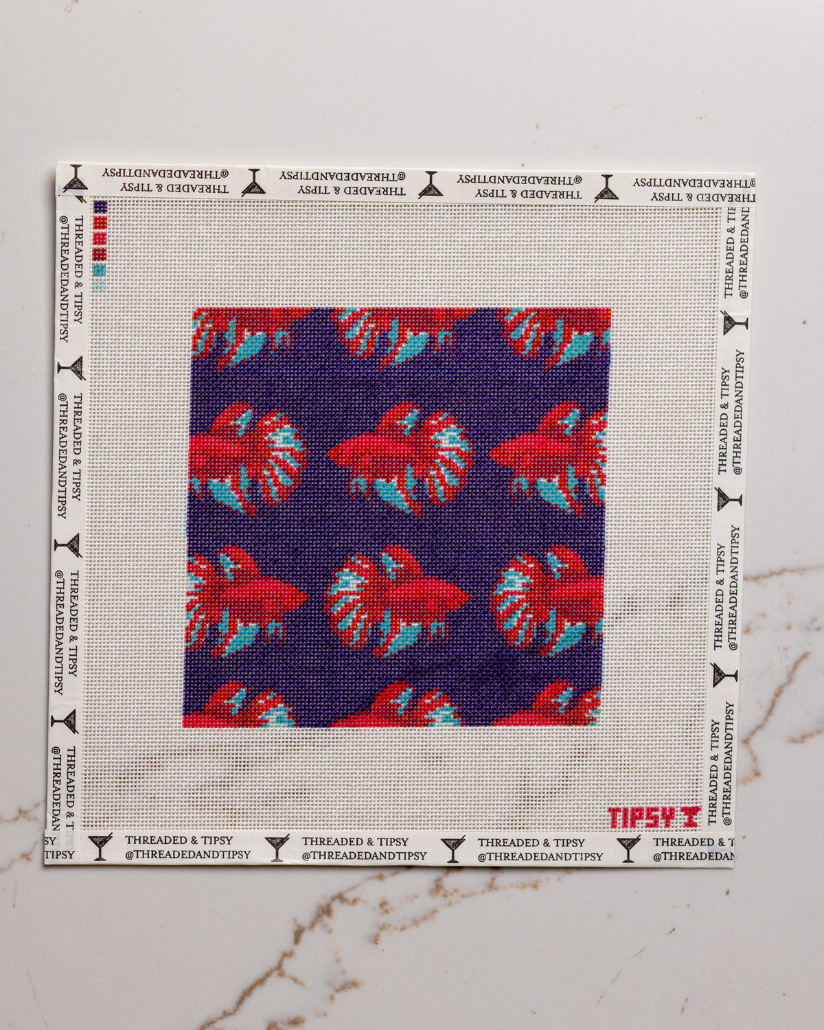 Red Beta Square Needlepoint Canvas