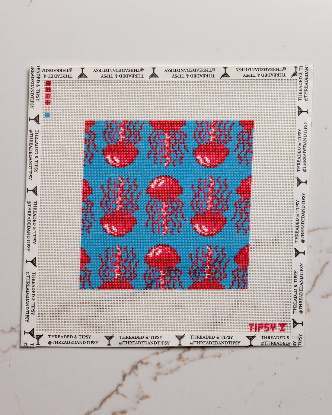 Pink Jellies Square Needlepoint Canvas