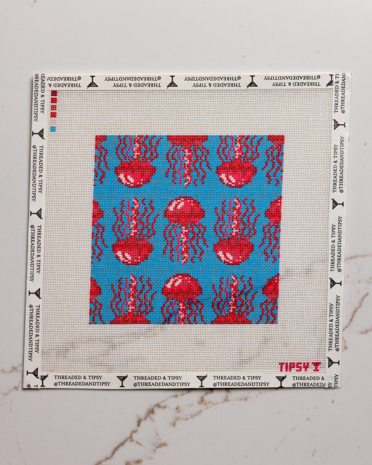 Pink Jellies Square Needlepoint Canvas
