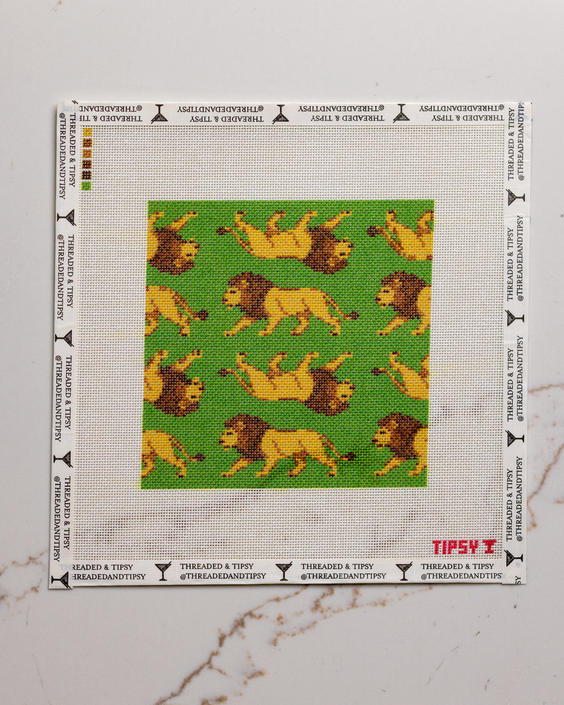Square Lion Needlepoint Canvas