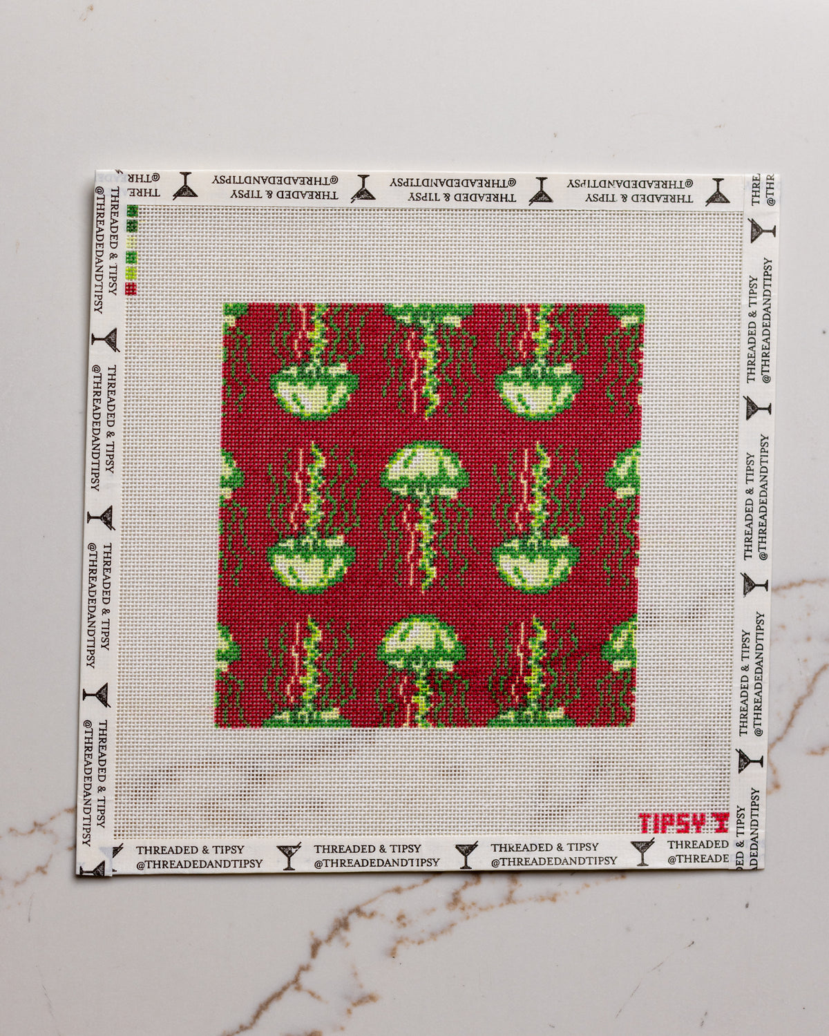 Green Jellies Square Needlepoint Canvas