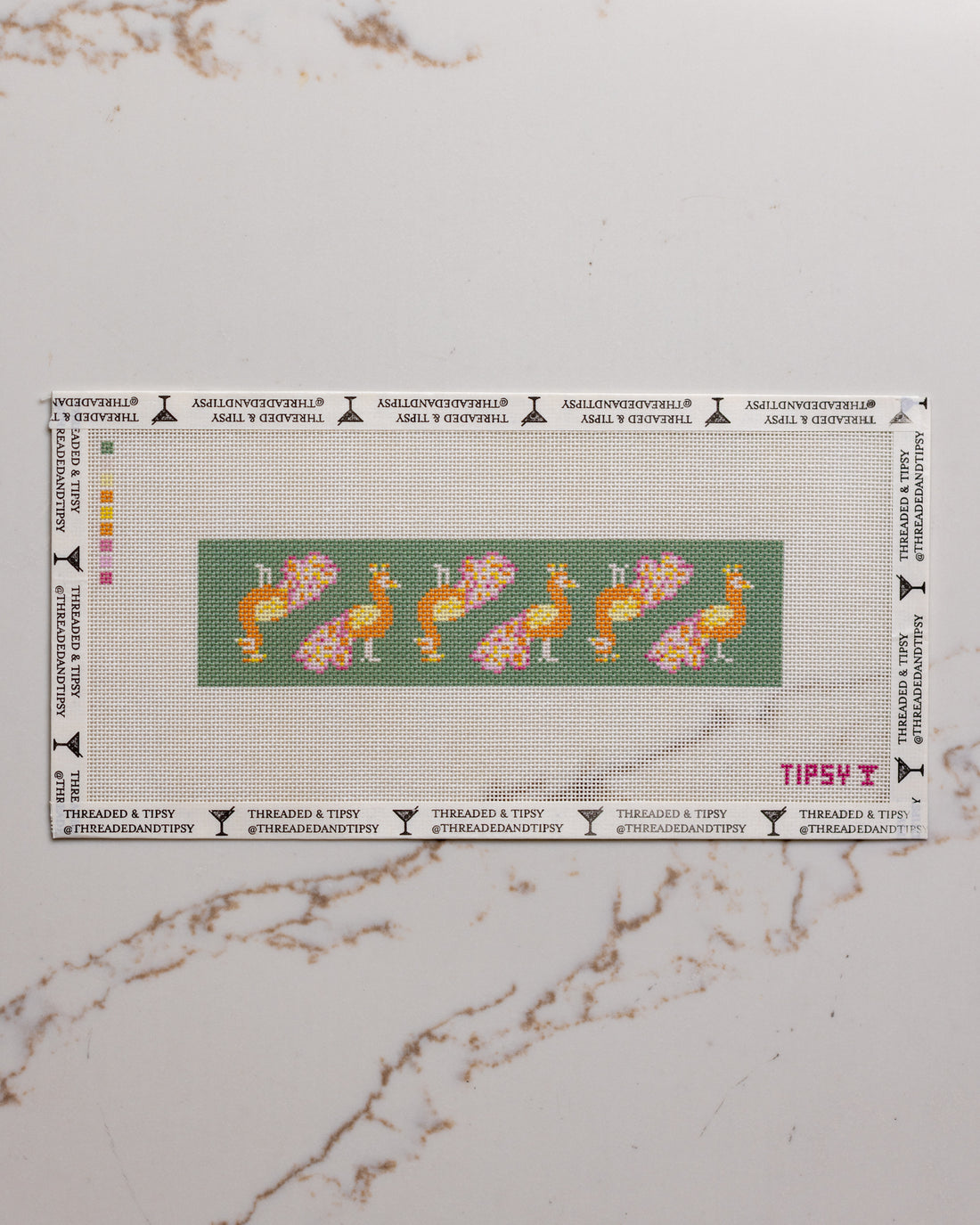 Pre-Order: Orange Peacock Needlepoint Canvas