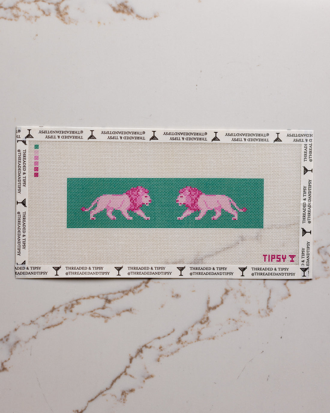 Pre-Order: Pink Lion Duo Needlepoint Canvas