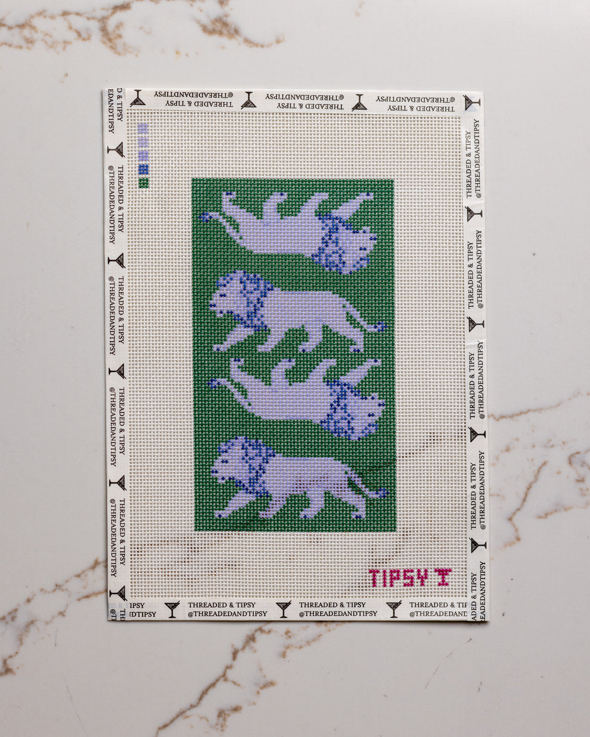 Pre-Order: Blue Lion Glasses Case Needlepoint Canvas
