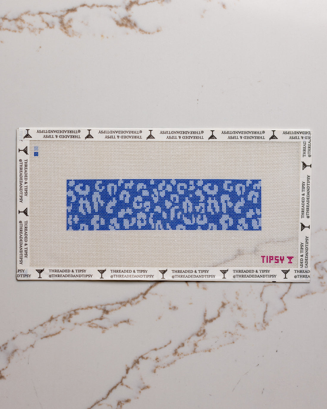 Pre-Order: Blue Cheetah 8x2 Needlepoint Canvas