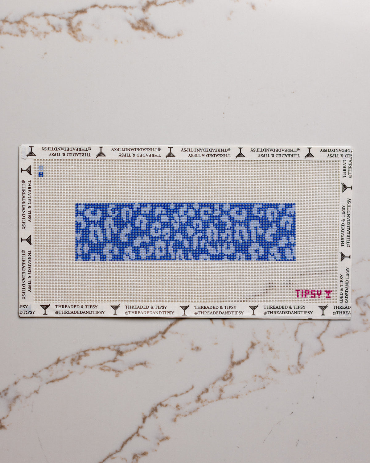 Pre-Order: Blue Cheetah 8x2 Needlepoint Canvas