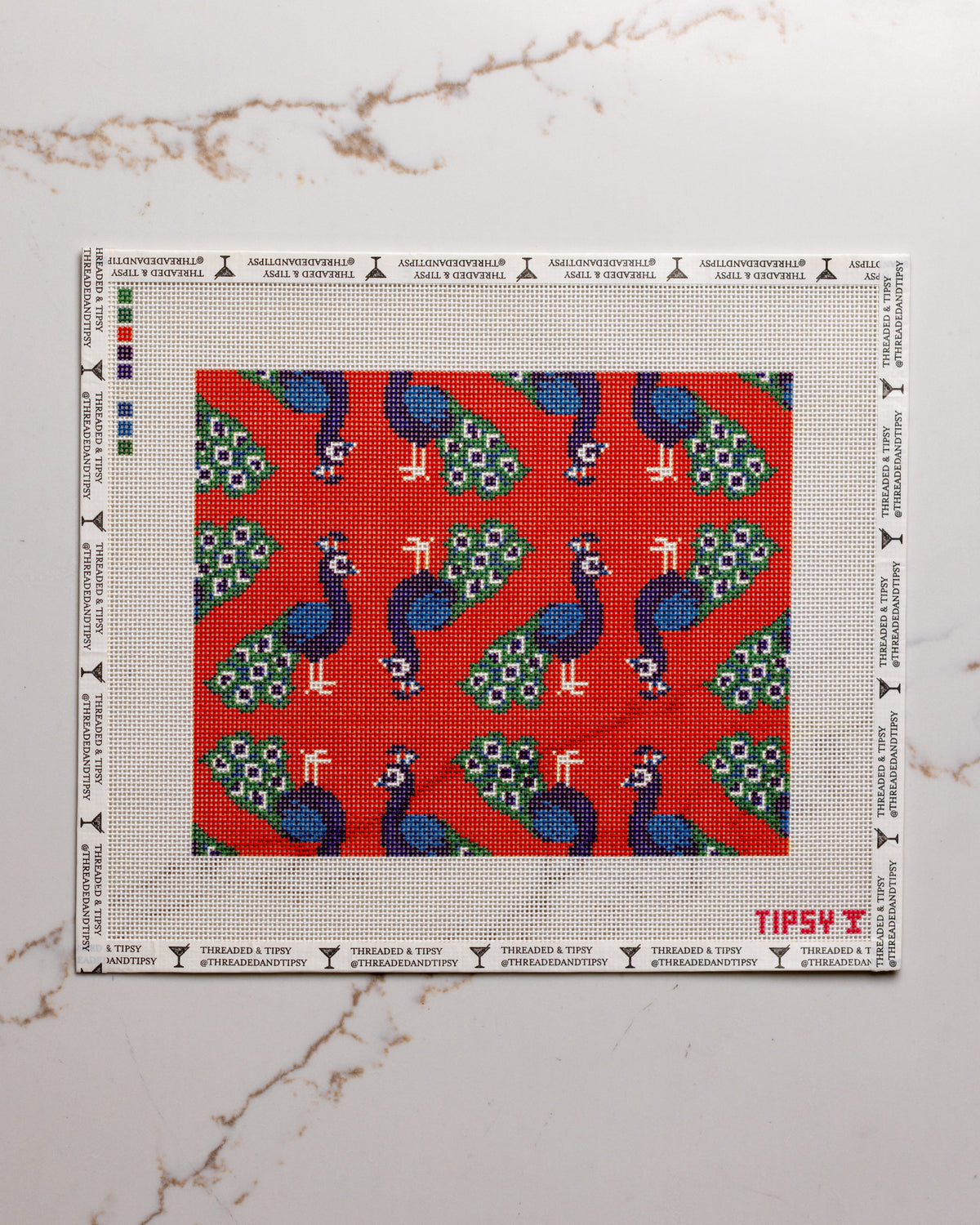 Blue Peacock Needlepoint Canvas