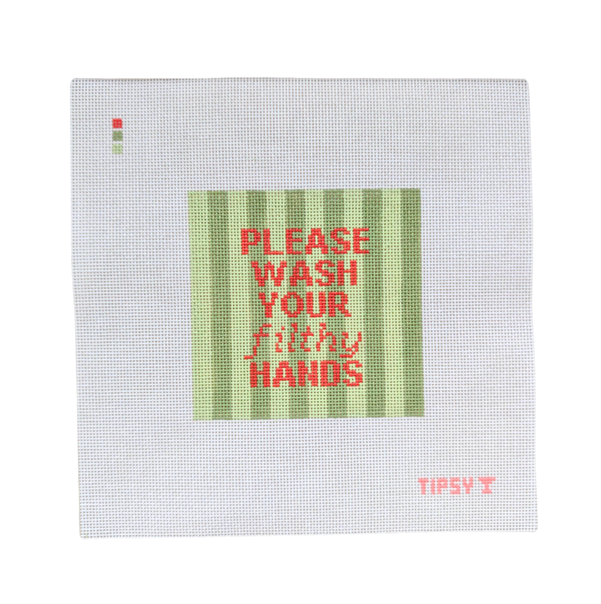Wash Your Filthy Hands Needlepoint Canvas