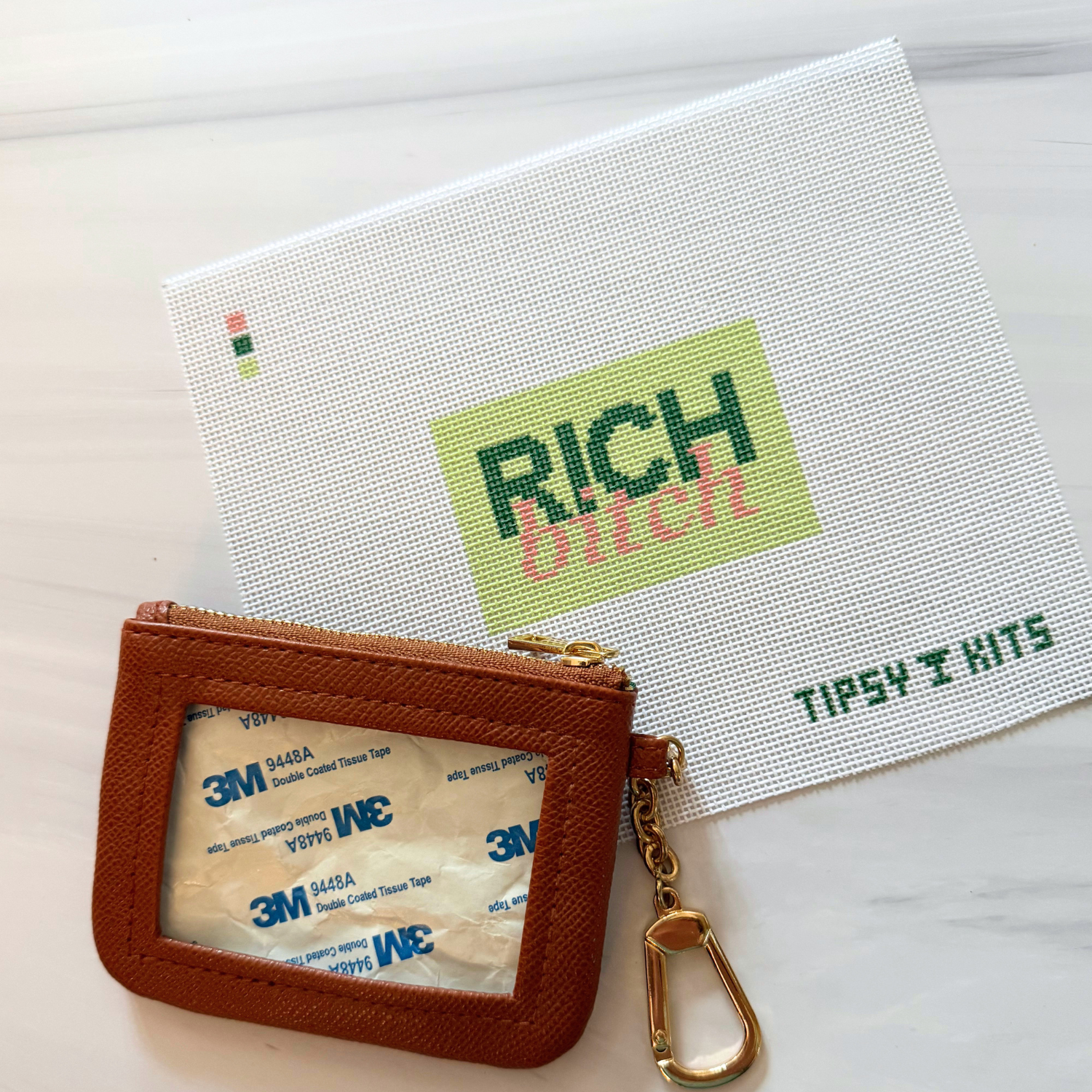 Rich Bitch 3x2 inch Needlepoint Canvas