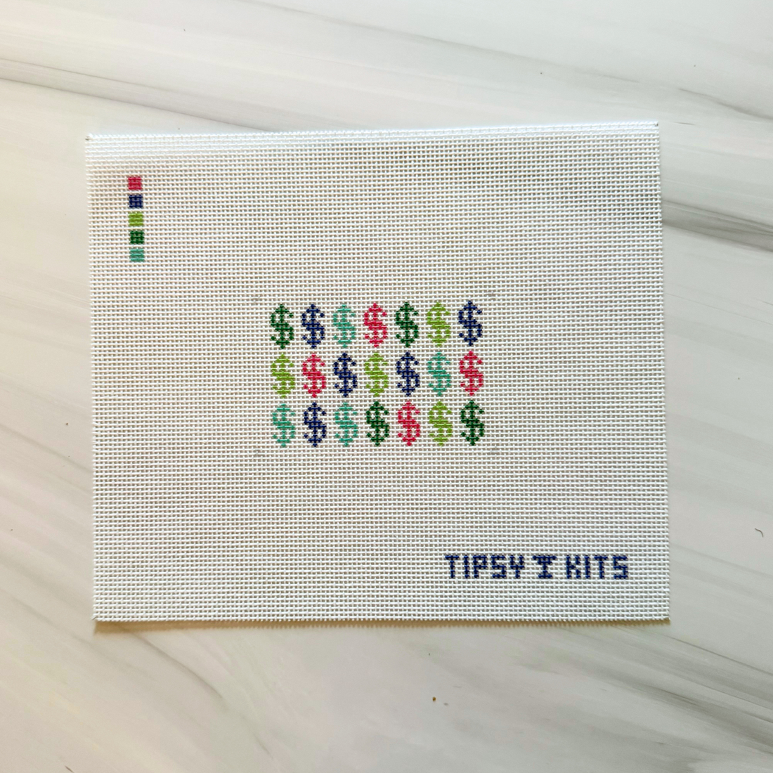 Dollar Signs 3x2 inch Needlepoint Canvas