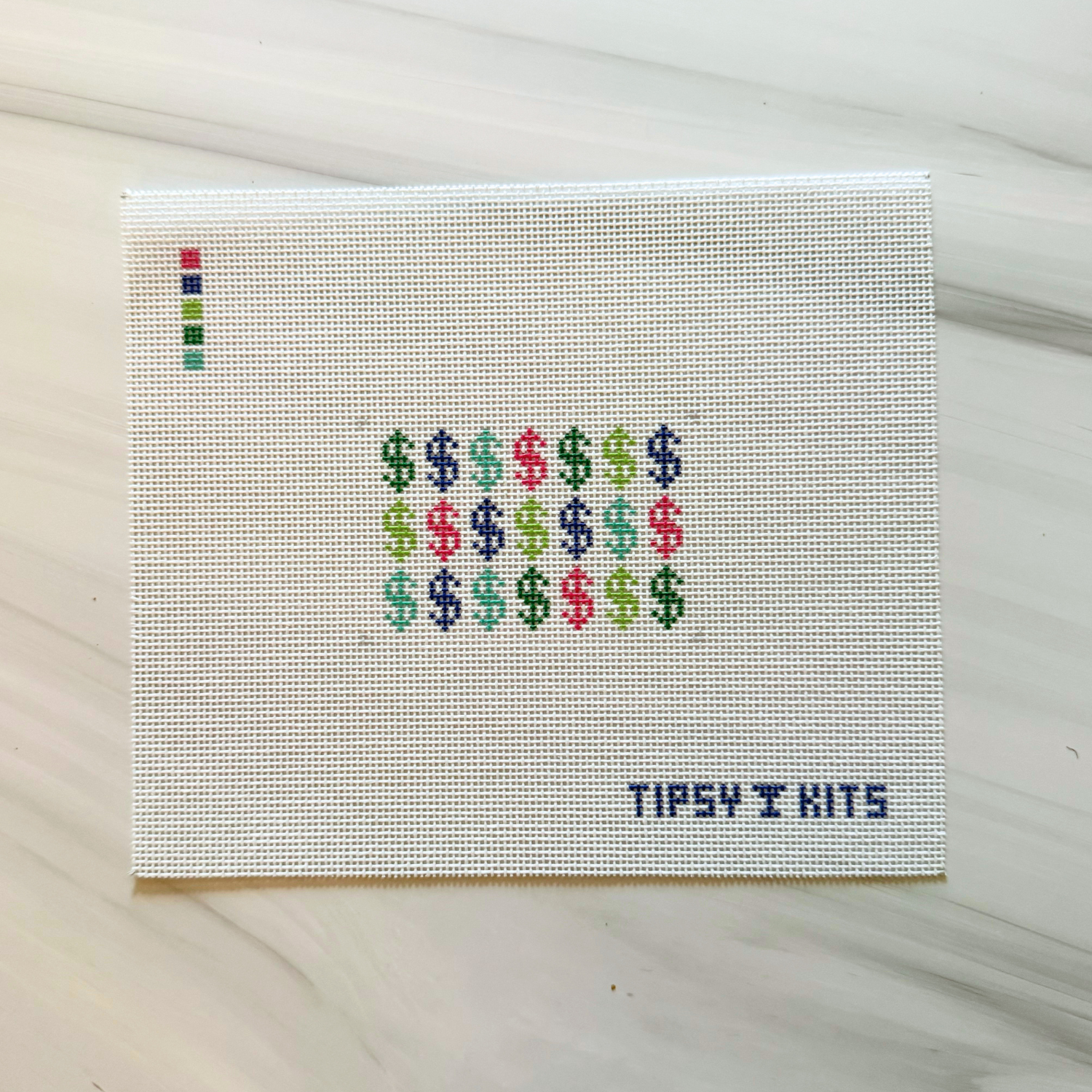 Dollar Signs 3x2 inch Needlepoint Canvas