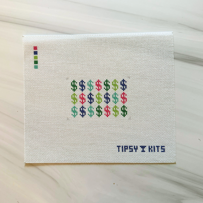 Dollar Signs 3x2 inch Needlepoint Canvas