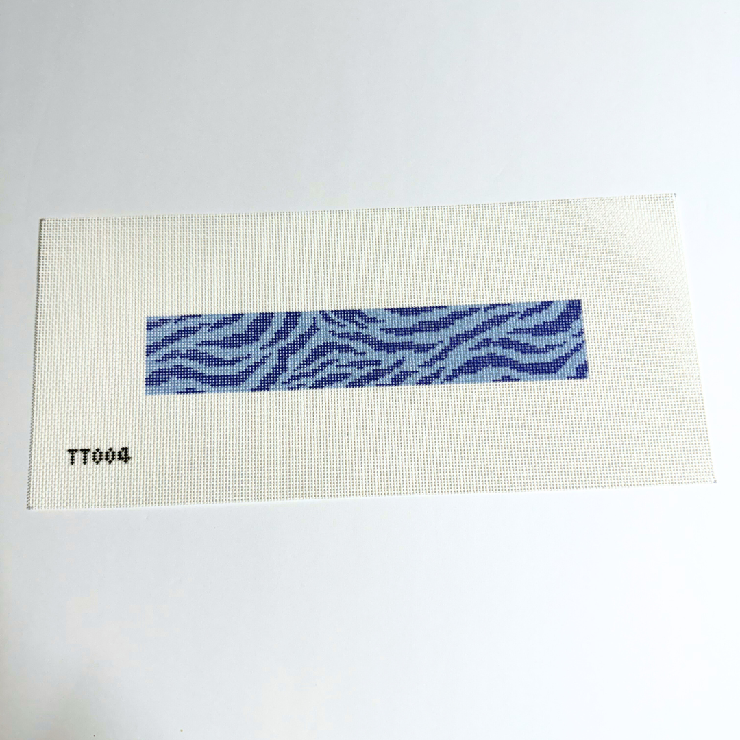 Blue Zebra Key Fob Needlepoint Canvas