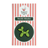 Green balloon dog needle minder on striped packaging with &