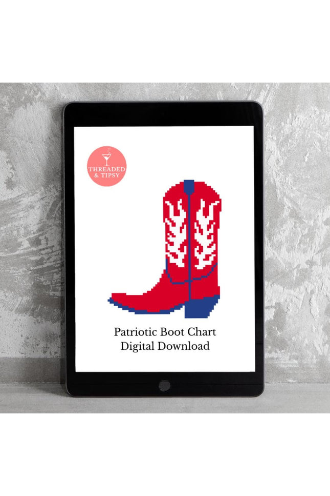 Red White and Blue Cowboy Boot Chart