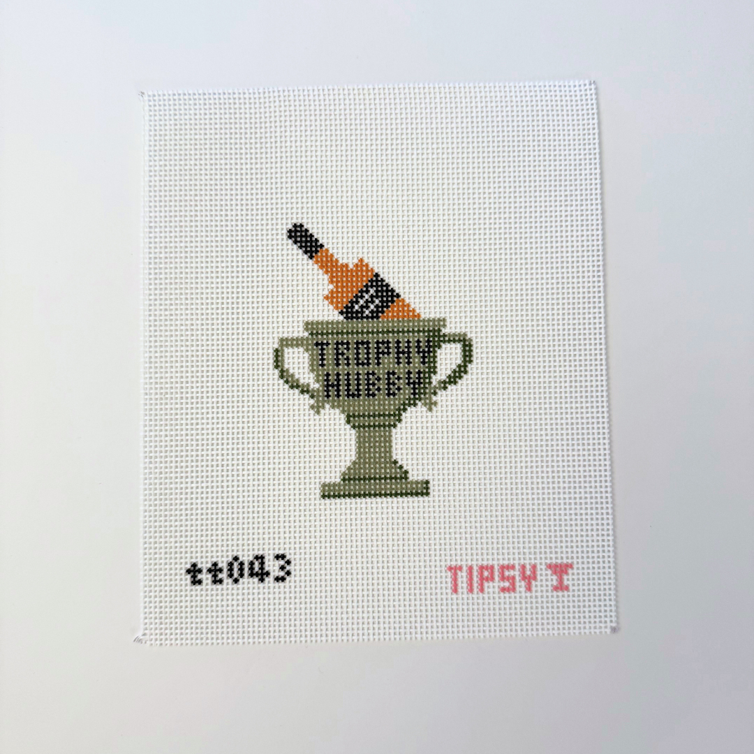 Trophy Hubby Whiskey Needlepoint Canvas