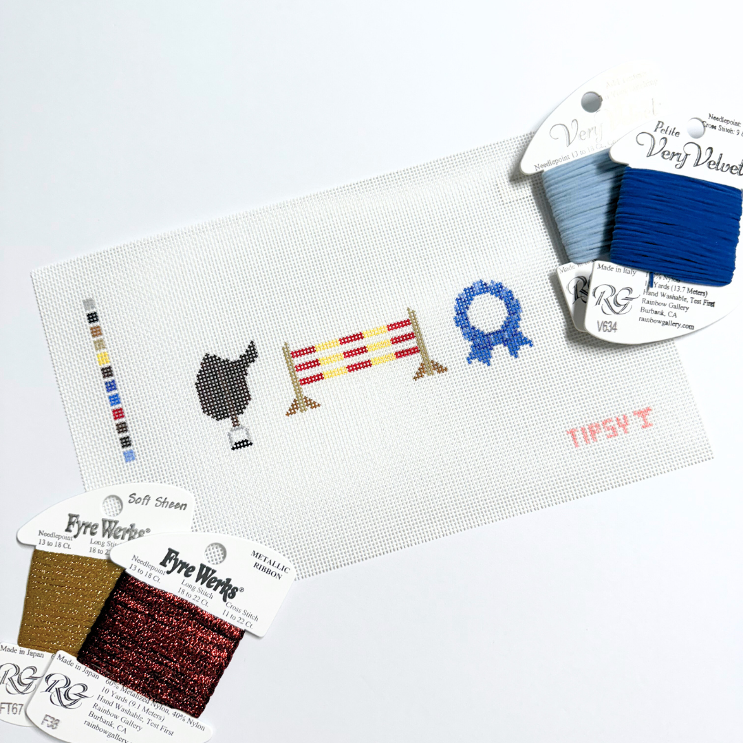 Equestrian Jumper Trio Needlepoint Canvas
