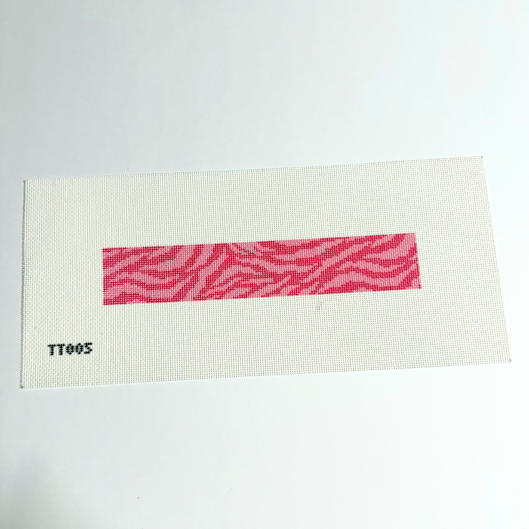 Pink Zebra Key Fob Needlepoint Canvas