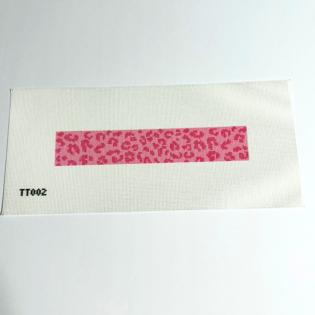 Pink Cheetah Key Fob Needlepoint Canvas