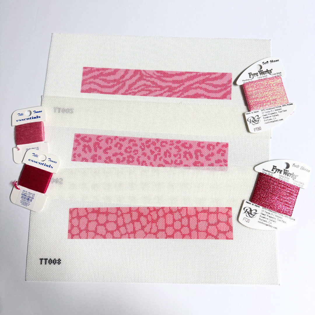 Pink Cheetah Key Fob Needlepoint Canvas