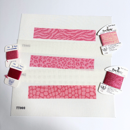 Pink Cheetah Key Fob Needlepoint Canvas