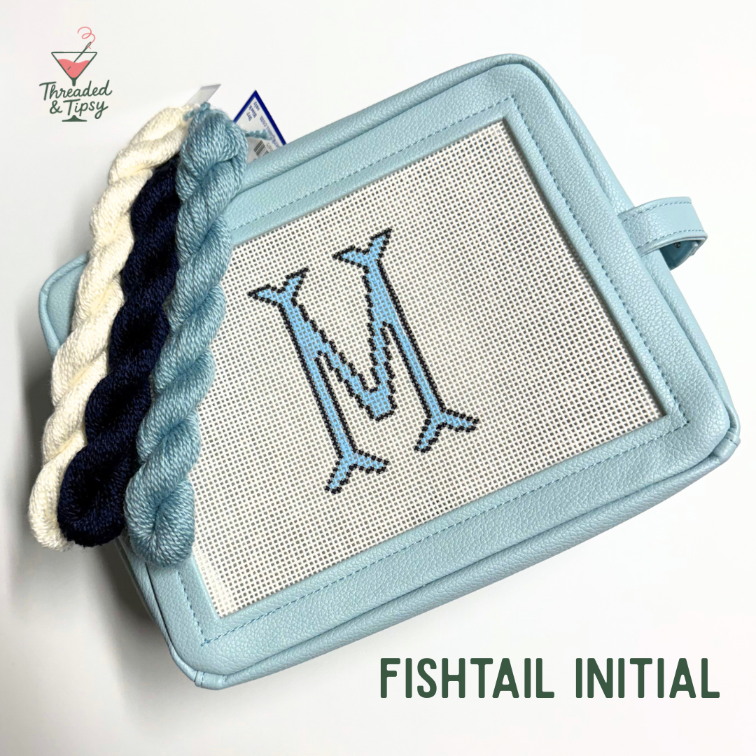 Fishtail Initial Needlepoint Chart