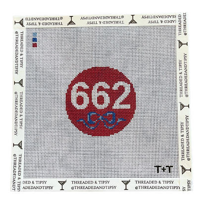 662 Ornament (Ole Miss Colors) Needlepoint Canvas