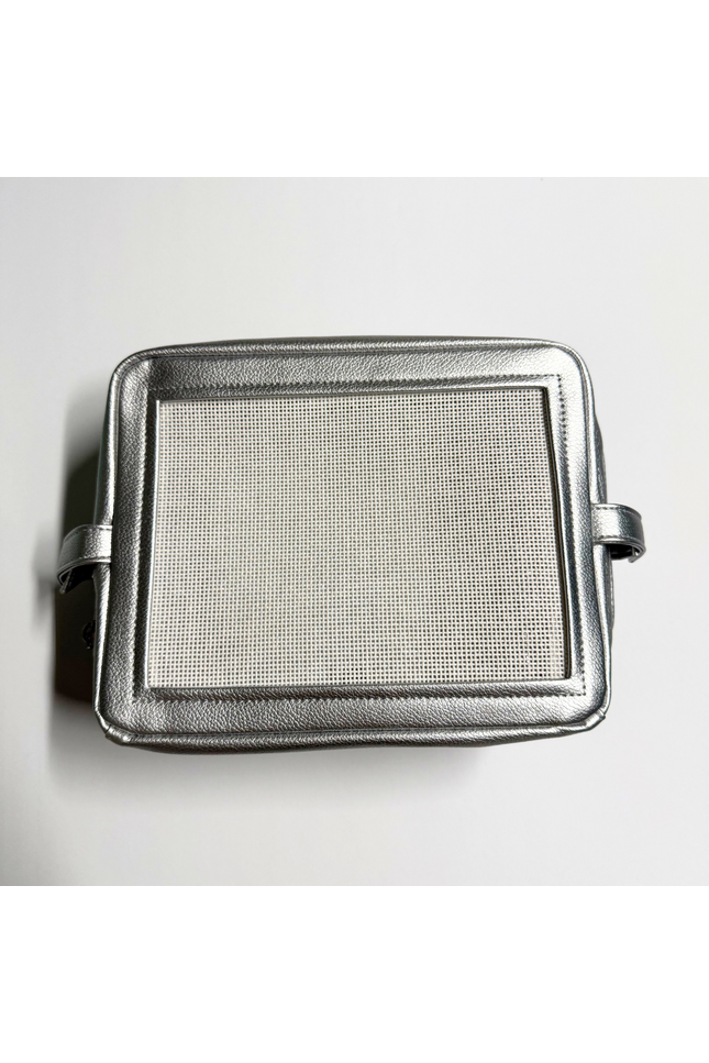 silver stitchable needlepoint kit and pouch from Threaded & Tipsy