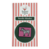 Zebra needle minder on striped packaging with &